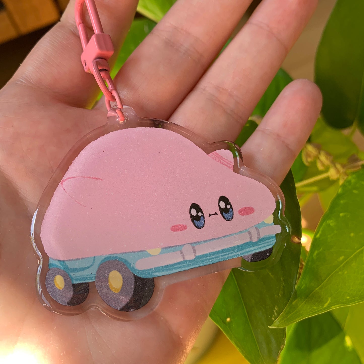 Llavero Kirby car |Keyring Keychain Acrilico colgante regalo llaves mochila Keychain