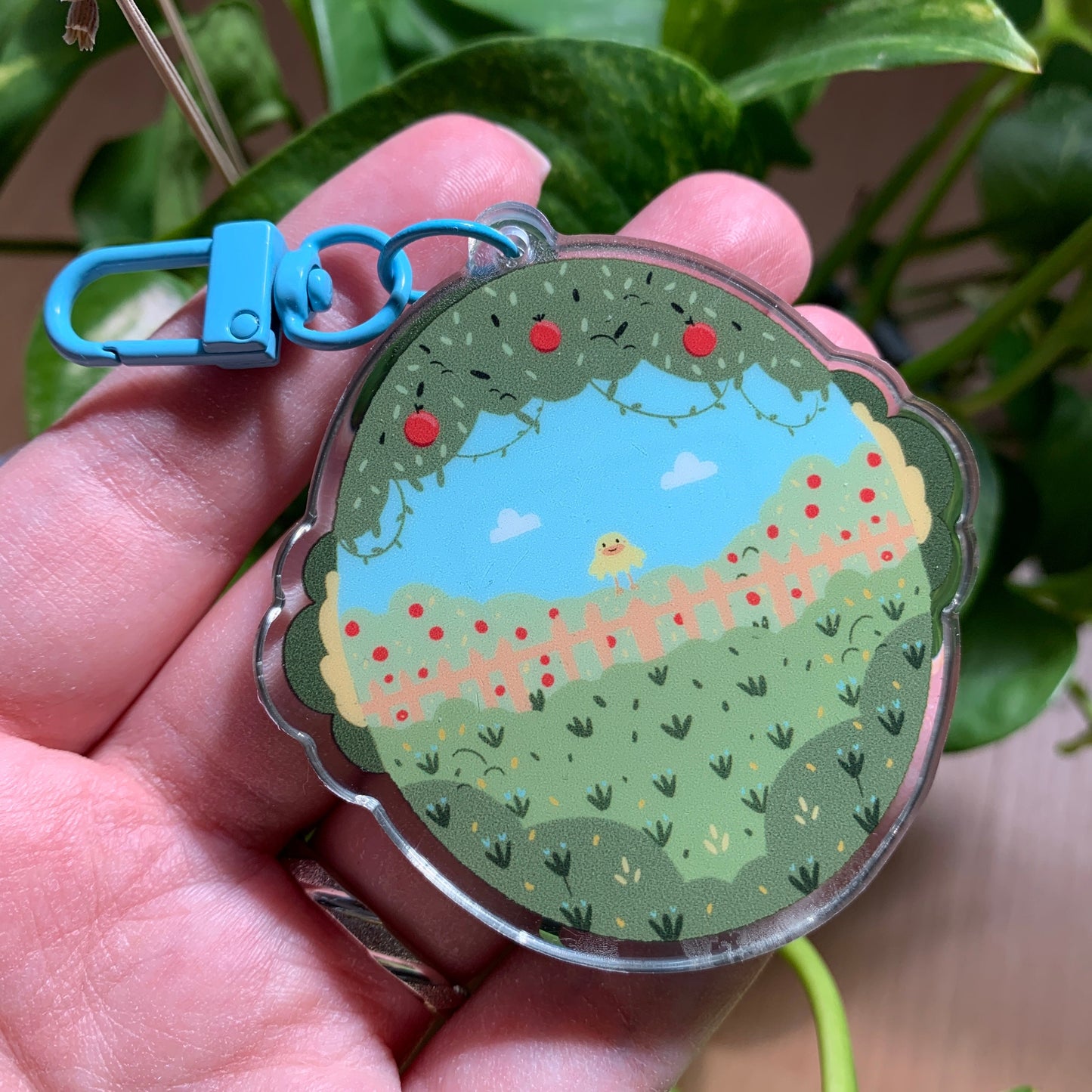 Llavero vaquita blanca | Tamagotchi shaker