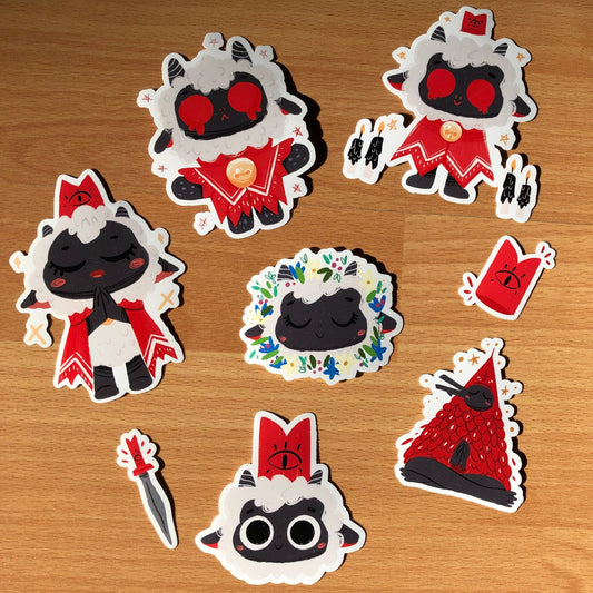Pack Pegatinas Cult Of The Lamb | Stickers Pack | Fanart