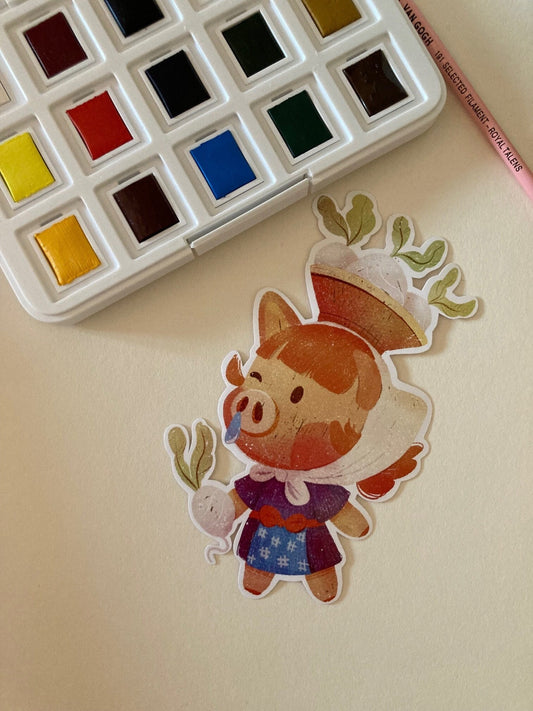 Pegatina Juliana Animal Crossing New Horizons | Cuaderno Decoración iPad Portatil Stickers | Daisy Mae Porcelette Jorna Brunella