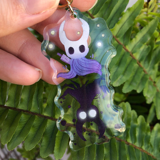 Hollow Knight Keyring: Hollow Knight llavero acrilico. Fanart Llavero colgante regalo llaves mochila Keychain