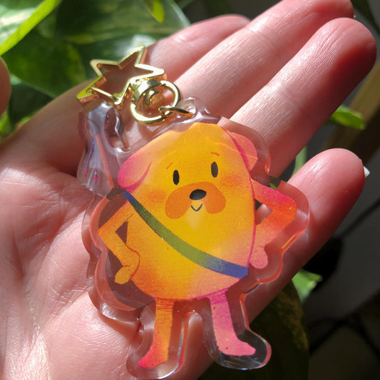 Jake Adventure Time Keyring | Jake el perro Hora de Aventuras llavero acrilico | Fanart Llavero colgante regalo llaves mochila Keychain