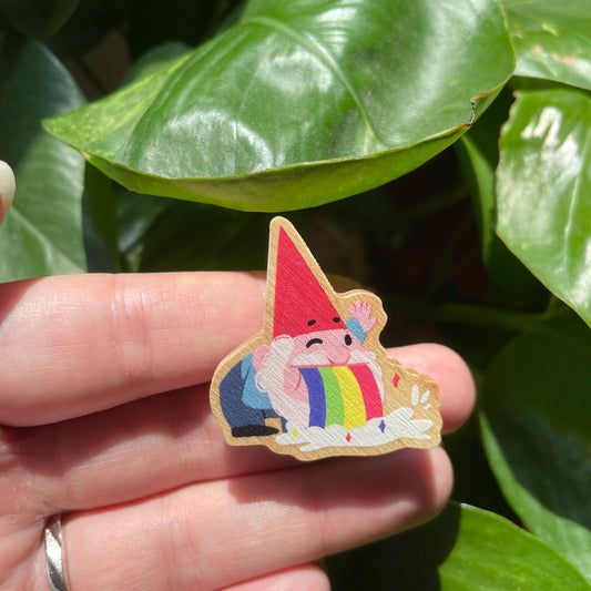 Gnomo Gravity Falls Pin de Madera Natural