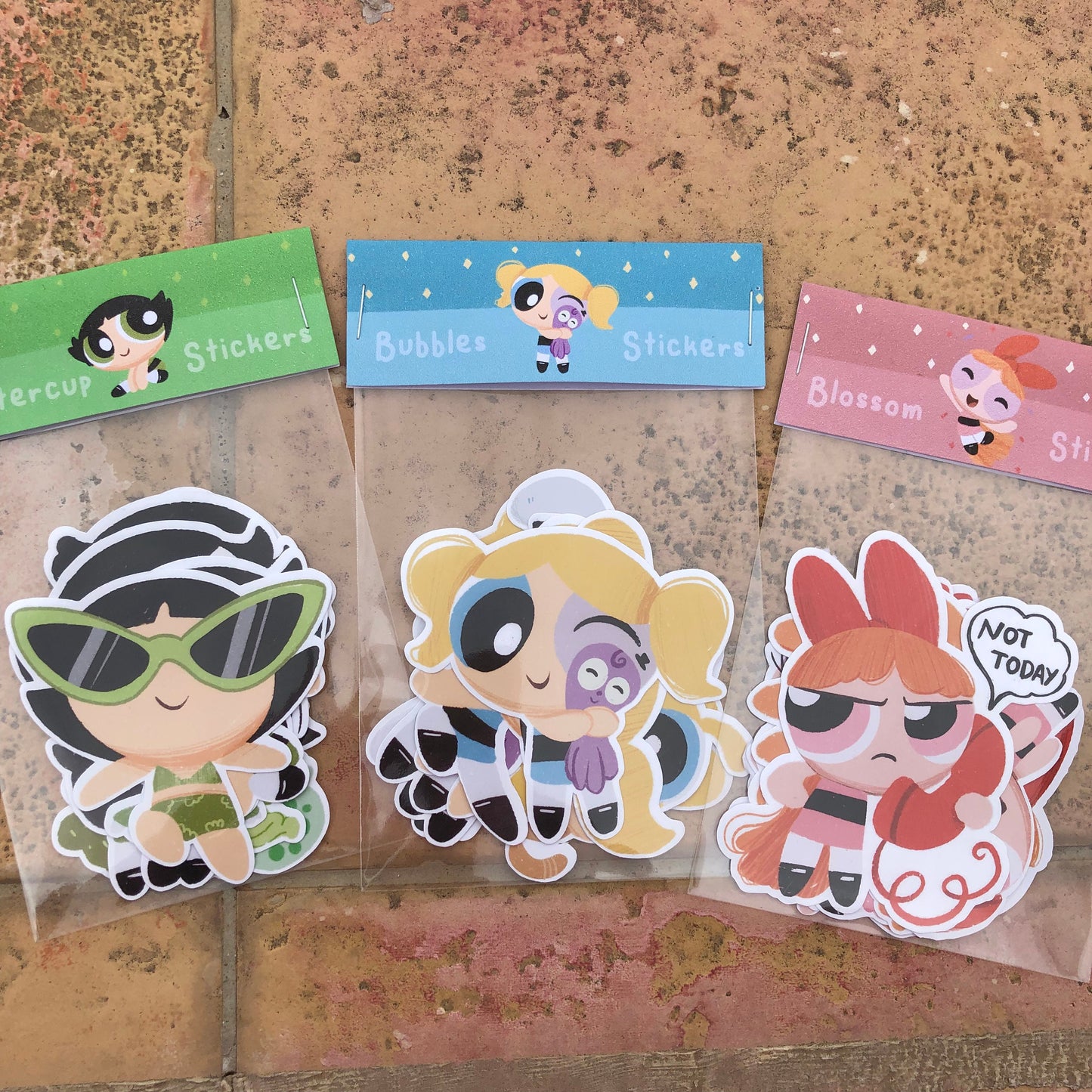 Pack Pegatinas Burbuja Las Supernenas | Bubbles The Powerpuff Girls Stickers Pack | Cartoon Network Fanart | Las Chicas Superpoderosas