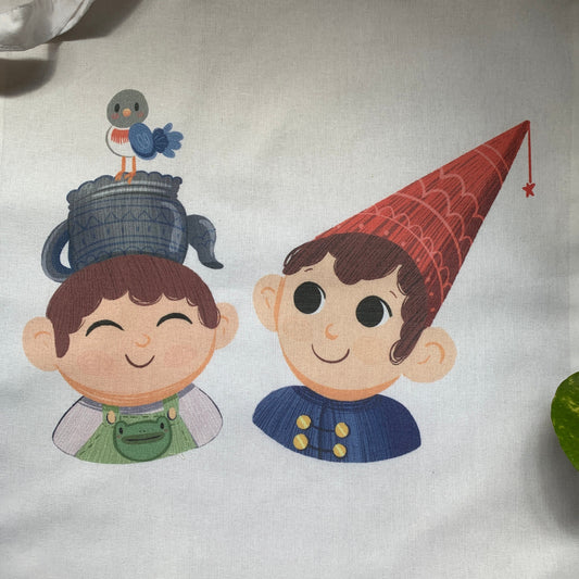 Tote Bag Over The Garden Wall | Bolsa Tela Fanart Mas Allá del Jardín | Fan Art Wirt & Greg 100% Algodón 40x40cm 16x16inch
