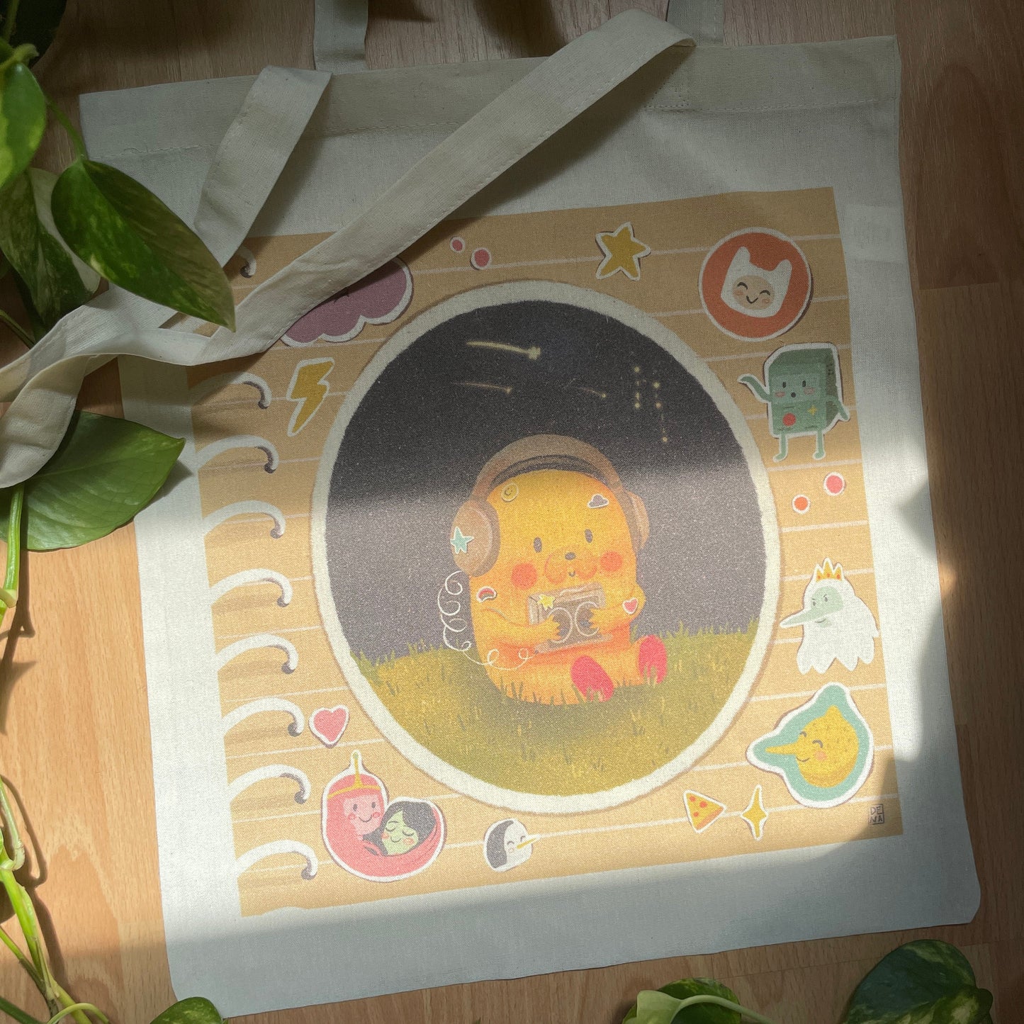 Tote Bag Jake | Bolsa Tela Hora de Aventuras | Adventure time Fan Art 100% Algodón 40x40cm 16x16inch