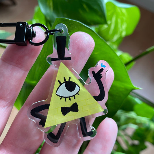 Bill Cipher | llavero | Fanart colgante regalo llaves mochila Gravity Falls