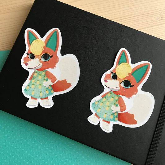 Pegatina Monica Animal Crossing New Horizons | Cuaderno Decoración iPad Portatil Stickers Removible | Nintendo Switch