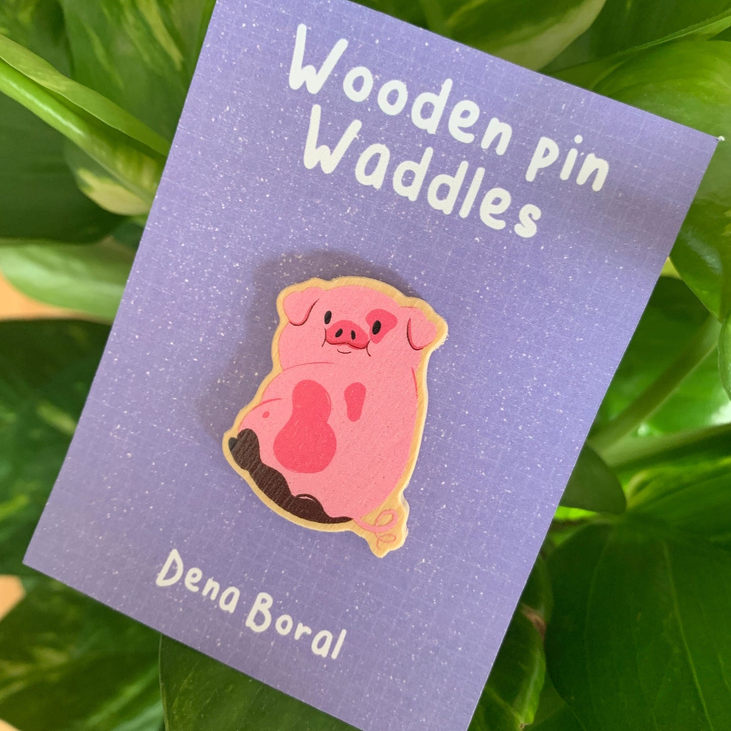 Bamboleos Gravity Falls Waddles Pin de Madera Natural