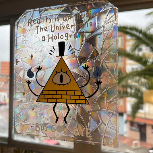 Bill Cipher Pegatina atrapasol reutilizable para ventana Gravity Falls