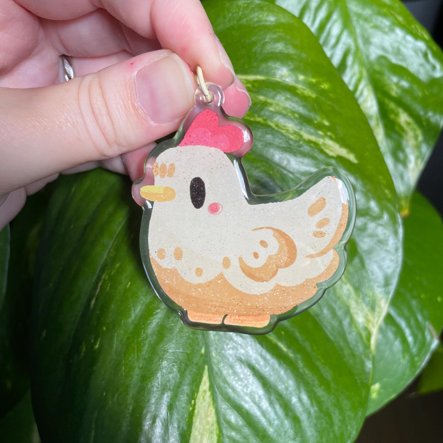 Llavero Gallina Stardew Valley Doble Diseño | Keyring Keychain Acrilico colgante regalo llaves mochila Keychain
