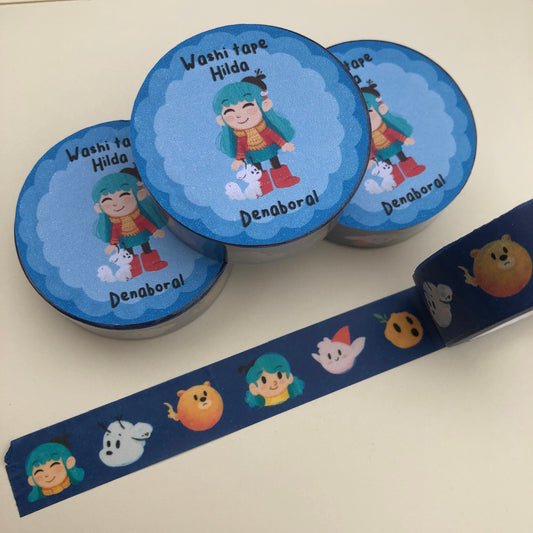 Hilda Washi Tape | Hilda The Series Planner Tapes Handmade | Netflix Fanart Gift Card Design Gift Packaging | Cute Pattern Decorative Tape