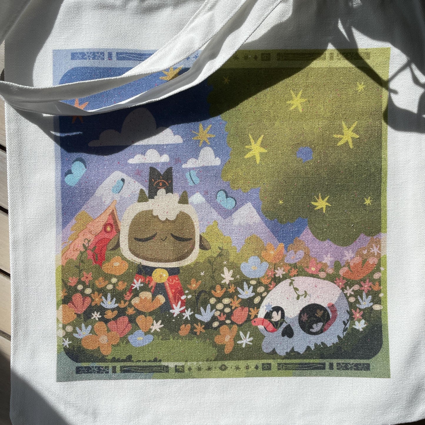 Tote bag de lino Cult of The Lamb Totem & Chill, doble diseño, 40x40 cm, bolsa ecológica reutilizable, lavable y muy resistente