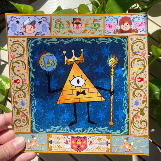 Print Bill Cipher, El rey: Fanart de la colección de ilustraciones "Gravity Falls"