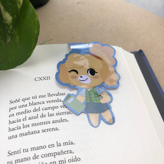 Canela Isabelle Animal Crossing Marcapáginas | Separador magnético Punto de Libro | Hecho a mano Handmade | Animal Crossing New Horizons