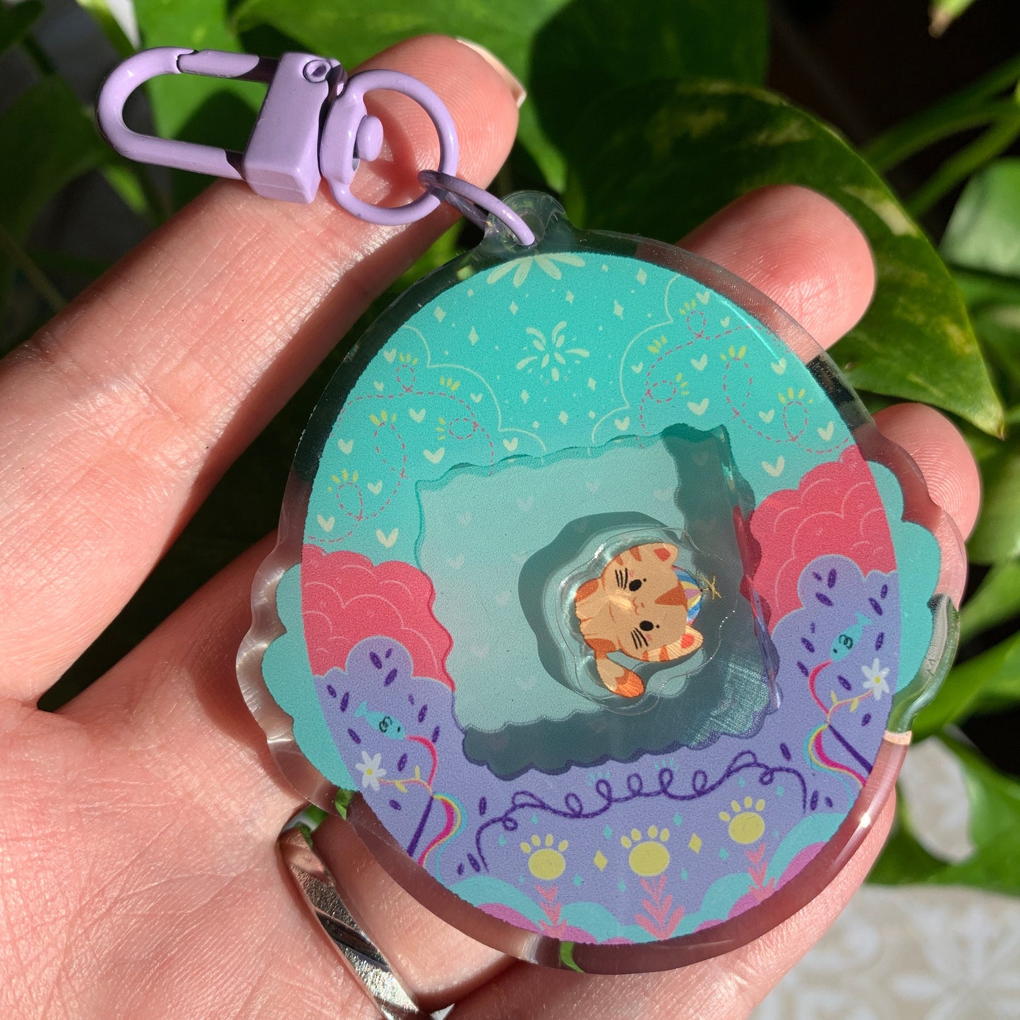 Llavero gato naranja | Tamagotchi shaker