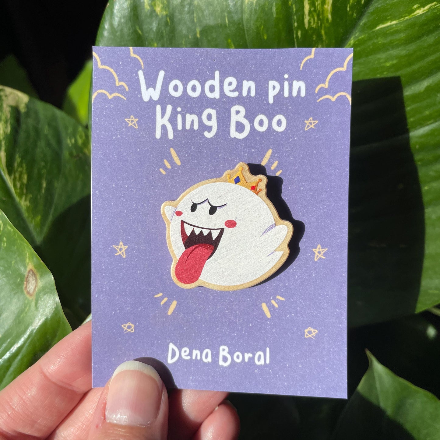Rey Boo Pin de madera natural, Super Mario Bros, Nintendo Switch