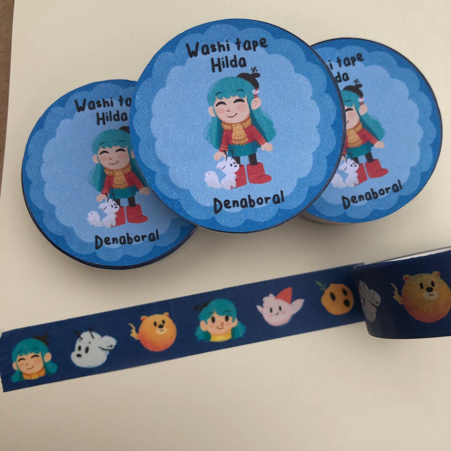 Hilda Washi Tape | Hilda The Series Planner Tapes Handmade | Netflix Fanart Gift Card Design Gift Packaging | Cute Pattern Decorative Tape