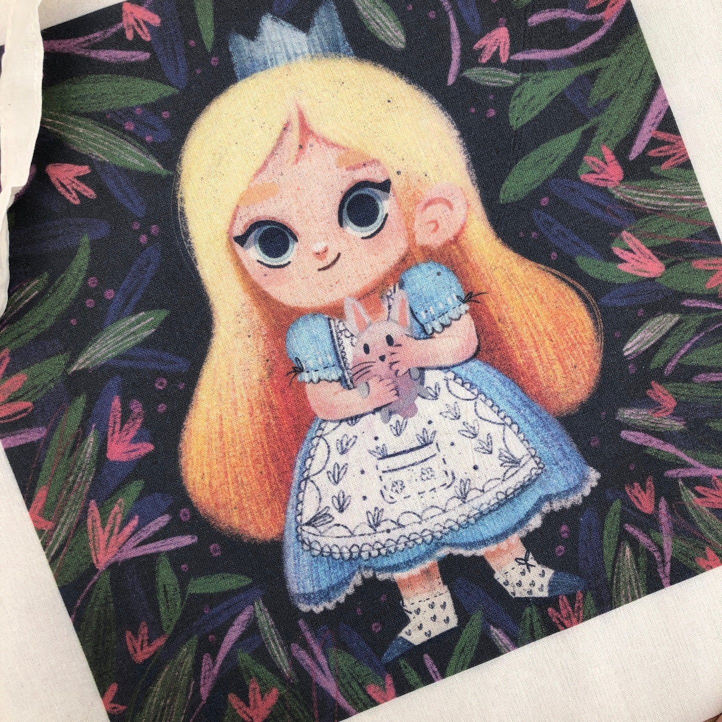Tote Bag Alicia | Totebag Fanart Alicia en el Pais de las Maravillas | Alice in Wonderland Fan Art 100% Cotton 40x40cm 16x16inch