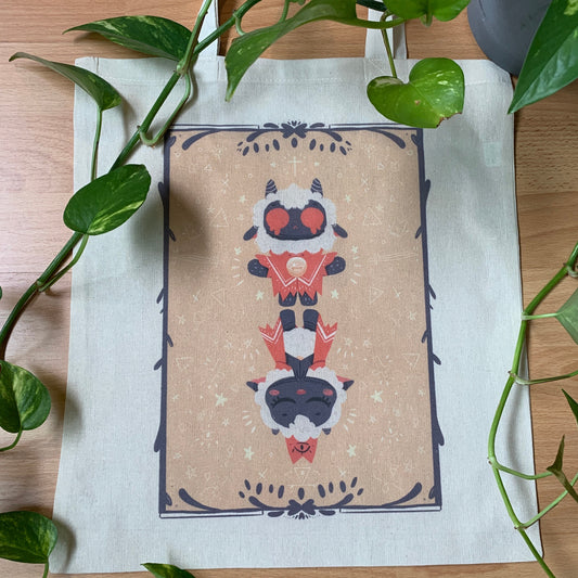 Tote Bag Ilustración Cult Of The Lamb | Bolsa Tela Fanart Cult Of The Lamb | Fan Art 100% Algodón 40x40cm 16x16inch