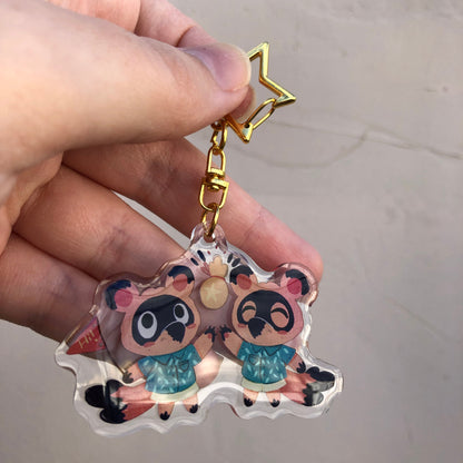 Timmy Tommy  Keyring | Nendo Tendo llavero | Animal Crossing Llavero | New Horizons | Llavero colgante regalo llaves mochila Keychain