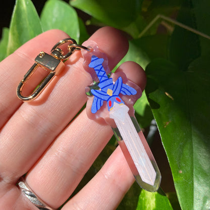 Zelda Espada Charm: Llavero acrilico epoxy,  Colgante regalo llaves mochila de Zelda Master Sword Keychain Charm
