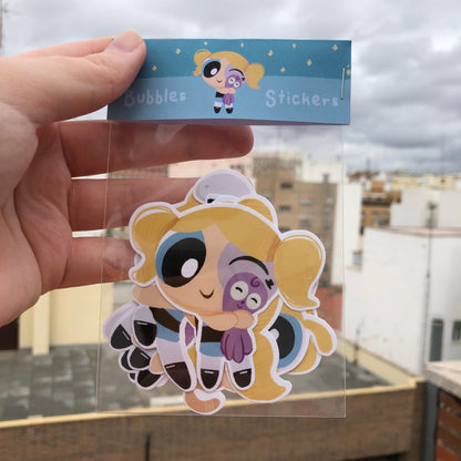 Pack Pegatinas Burbuja Las Supernenas | Bubbles The Powerpuff Girls Stickers Pack | Cartoon Network Fanart | Las Chicas Superpoderosas