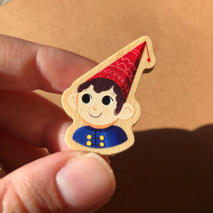 Over The Garden Wall Doble Pin de madera natural, Wirt & Greg OTGW