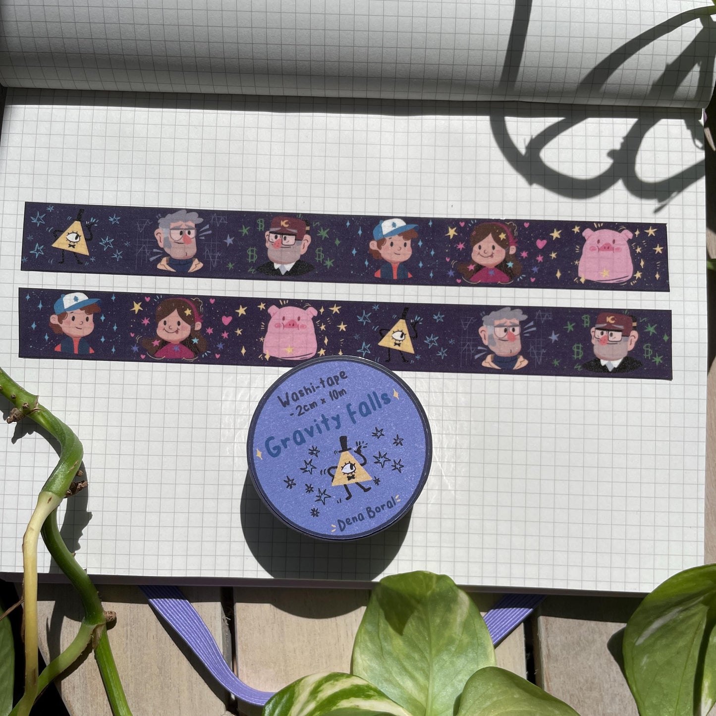 Washi Tape Gravity Falls Universe Ilustrado: Cinta Decorativa Retro y Kawaii de la colección "Gravity Falls"
