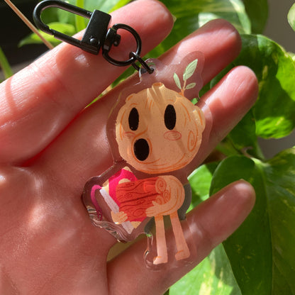 Hombre de Madera Keyring | Wood Man llavero | Fanart Netflix Hilda the Series | Llavero colgante regalo llaves mochila