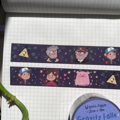 Washi Tape Gravity Falls Universe Ilustrado: Cinta Decorativa Retro y Kawaii de la colección "Gravity Falls"