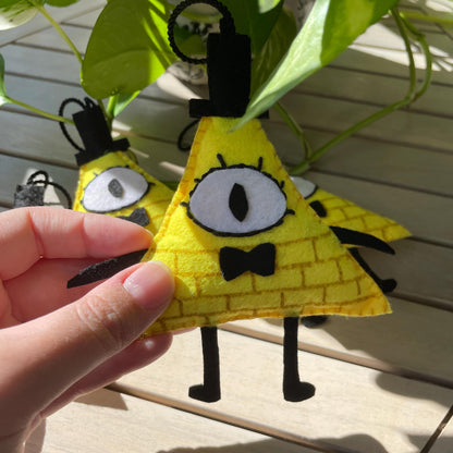 Bill Cipher: Adorno de fieltro hecho a mano, Gravity Falls. Decoración para árbol de navidad y Halloween