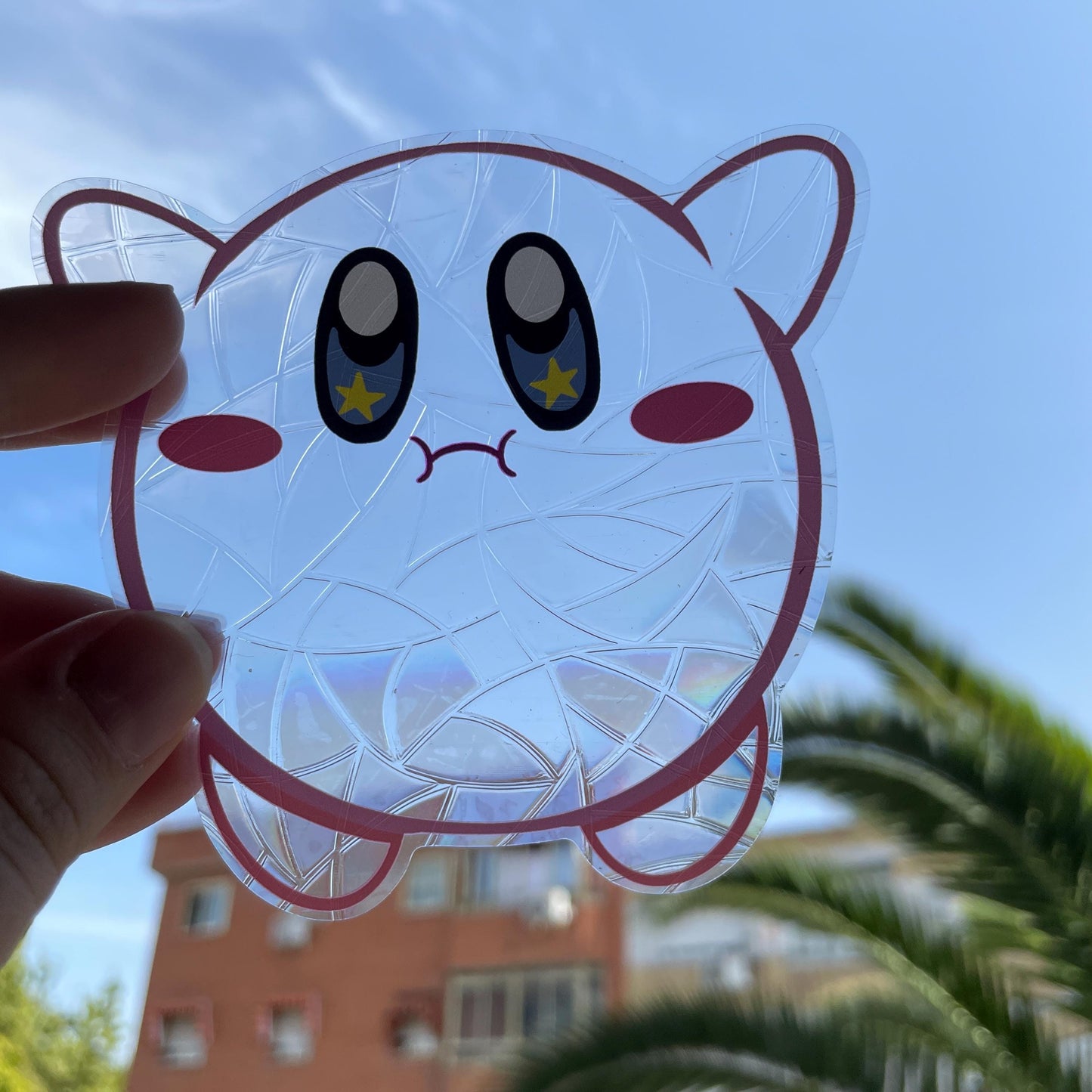 Kirby Suncatcher, Pegatina atrapasol reutilizable para ventana