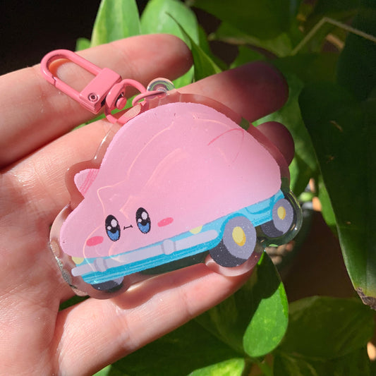 Llavero Kirby car |Keyring Keychain Acrilico colgante regalo llaves mochila Keychain