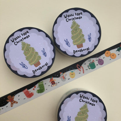 Navidad Washi Tape | Christmas Planner Tapes Handmade | Christmas Gift Card Design Gift Packaging | Cute Pattern Decorative Tape