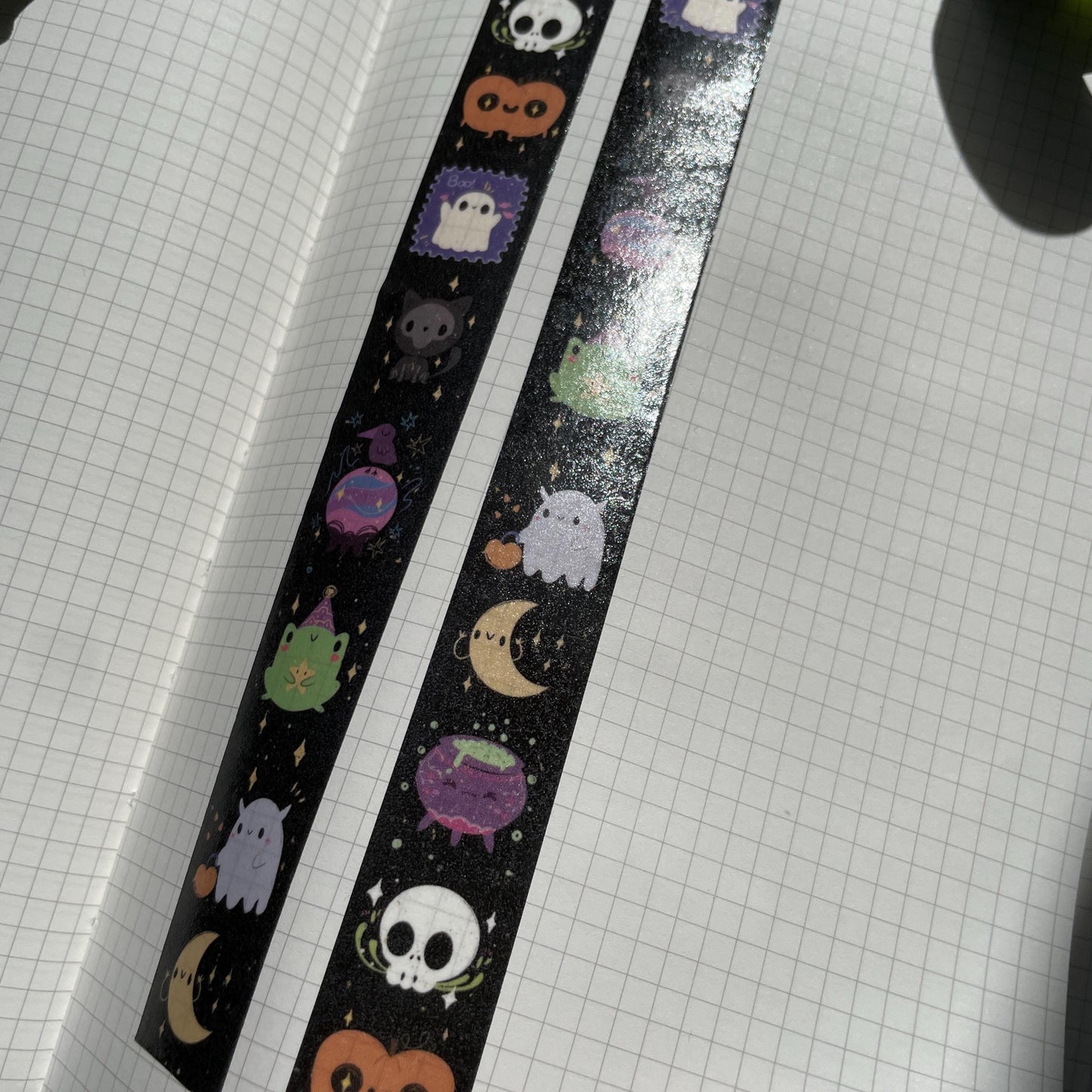 Washi Tape Spooky Monstruos Ilustrado: Cinta Decorativa Retro y Kawaii de la colección "Halloween"