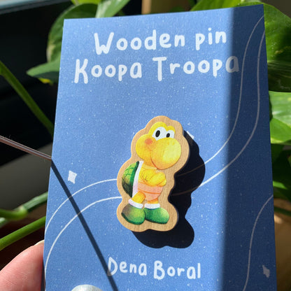 Wooden Pin, koopa troopa Super Mario Bros, Nintendo Switch Badge