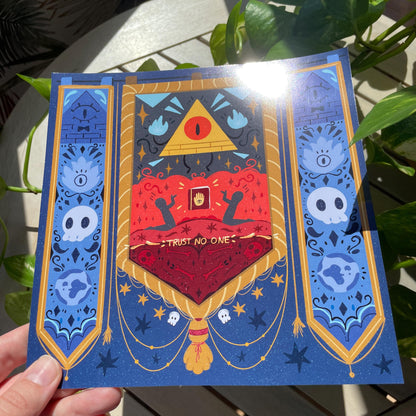 Print Bill Cipher Cult:  Fanart de la colección de ilustraciones "Gravity Falls"