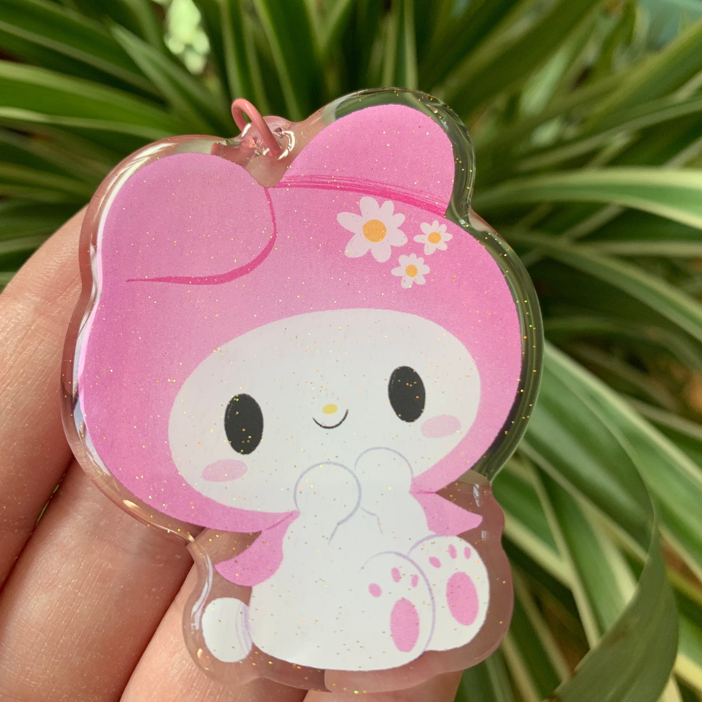 Melody Keyring | Llavero acrilico epoxy con glitter | Colgante regalo llaves mochila