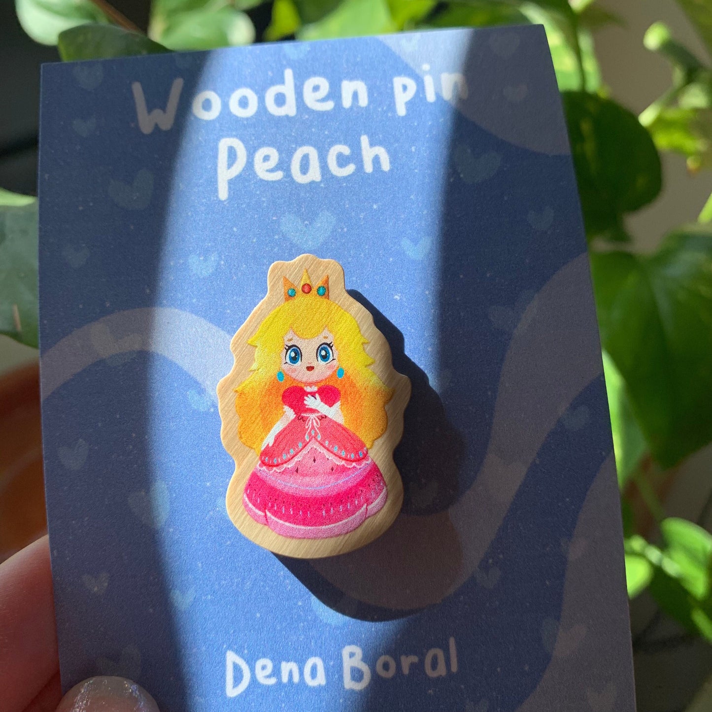 Pin de madera natural, Peach Super Mario Bros, Nintendo Switch