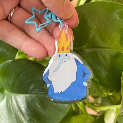 Rey Hielo Adventure Time Keyring | Ice King Hora de Aventuras llavero acrilico | Fanart Llavero colgante regalo llaves mochila Keychain