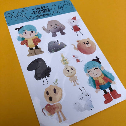 Pegatinas Hilda | Hoja de pegatinas stickers decoración | Netflix pack de pegatinas precortadas