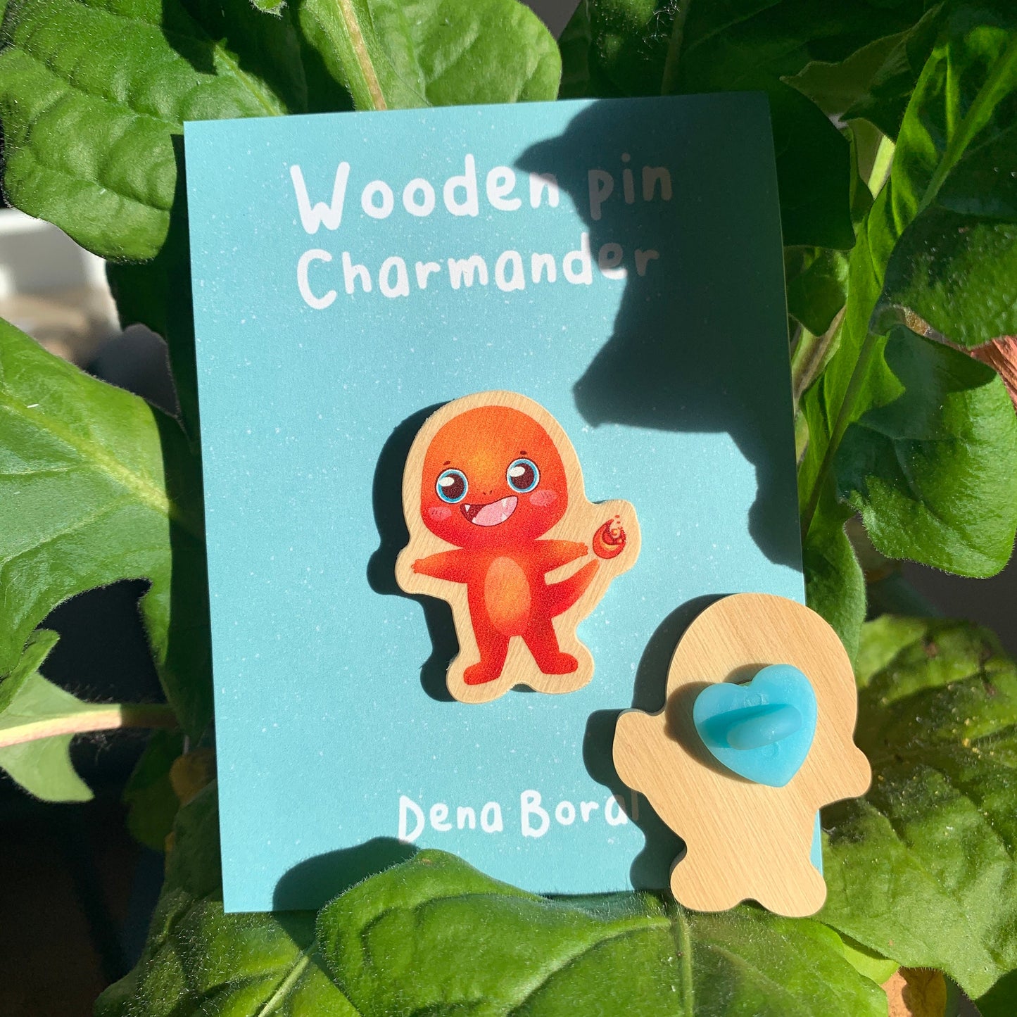 Pin de Madera Charmander-poke | Charmander-poke Wooden Pin Badge |