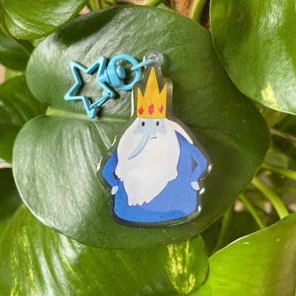 Rey Hielo Adventure Time Keyring | Ice King Hora de Aventuras llavero acrilico | Fanart Llavero colgante regalo llaves mochila Keychain