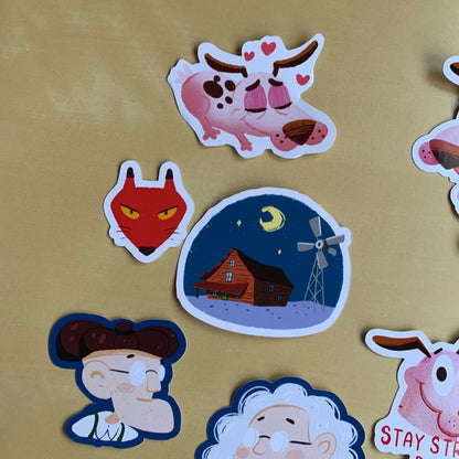 Pack Pegatinas Agallas el Perro Cobarde | Courage the Cowardly Dog Stickers Pack | Fanart