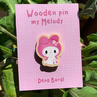 My melody | My Melody Wooden Pin Badge | My Melody