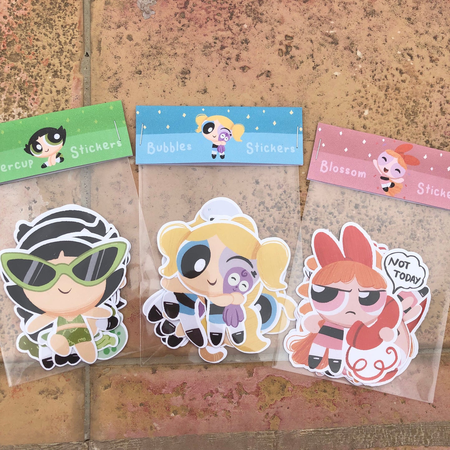 Pack Pegatinas Cactus Las Supernenas | Buttercup The Powerpuff Girls Stickers Pack | Cartoon Network Fanart | Las Chicas Superpoderosas