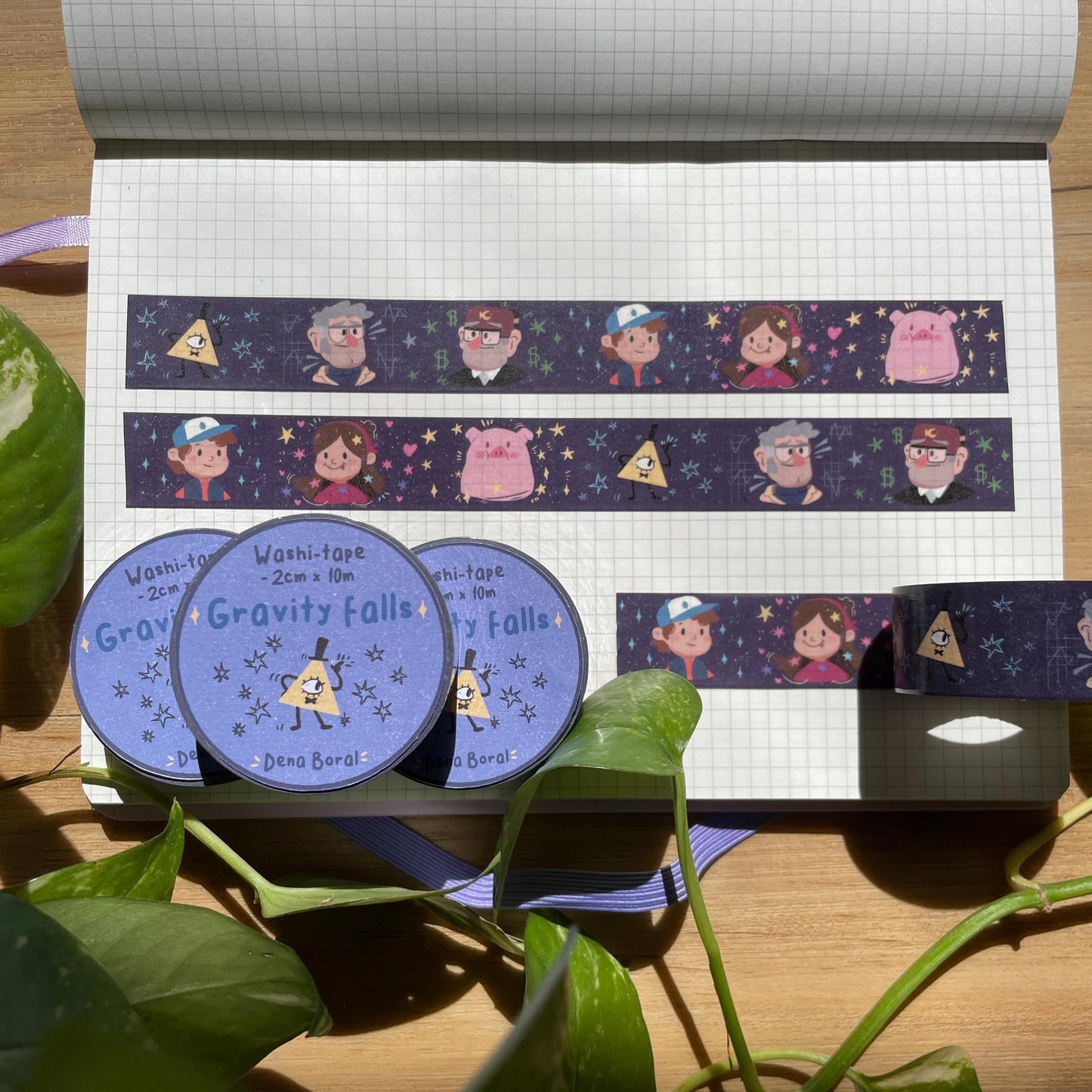 Washi Tape Gravity Falls Universe Ilustrado: Cinta Decorativa Retro y Kawaii de la colección "Gravity Falls"