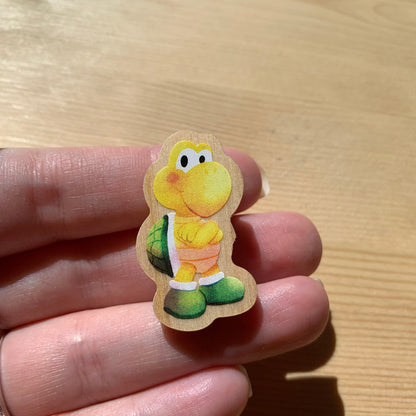 Wooden Pin, koopa troopa Super Mario Bros, Nintendo Switch Badge