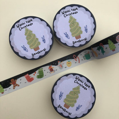 Navidad Washi Tape | Christmas Planner Tapes Handmade | Christmas Gift Card Design Gift Packaging | Cute Pattern Decorative Tape